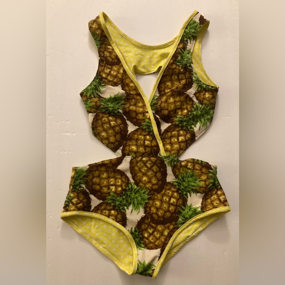 Yellow Pineapple And Polka Dots Pattern Print 2 I… - image 1